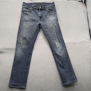 Nudie Jeans Co Thin Finn Jeans Mens 32x34 (Fits 32/30) Gray Medium Wash Slim